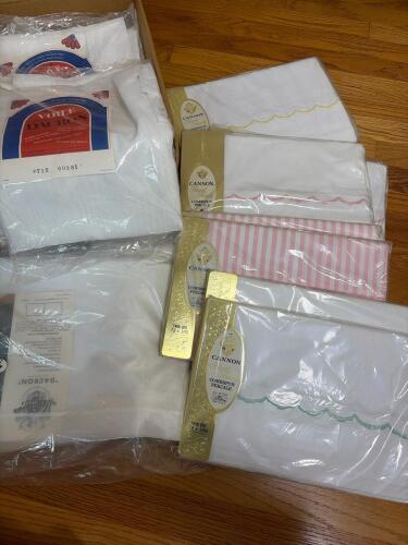 Assorted Vintage Cannon Sheets and Dacron Curtains