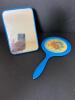 Pair of Blue Plastic Vanity Mirrors - 2