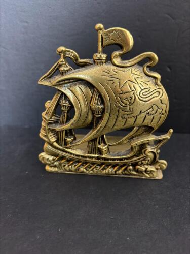 Peerage Brass Ship Bookend England