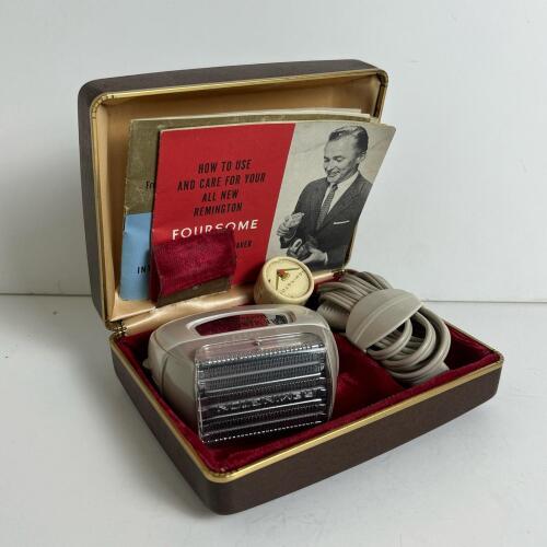 Vintage Remington Foursome Electric Shaver in Case