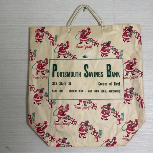 Vintage Portsmouth Savings Bank Christmas Paper Bag