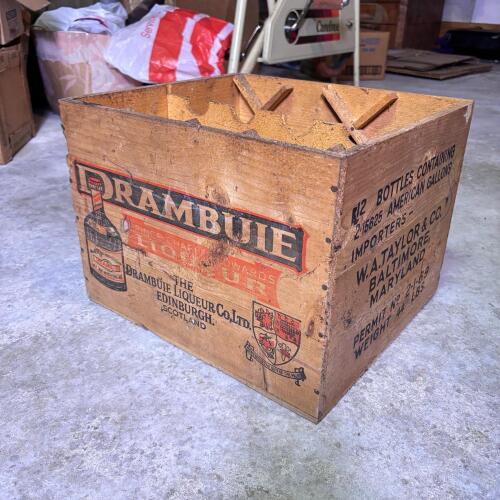 Vintage Drambuie Wooden Bottle Crate