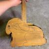 Hand Crafted Wooden Bunny Basket - 4