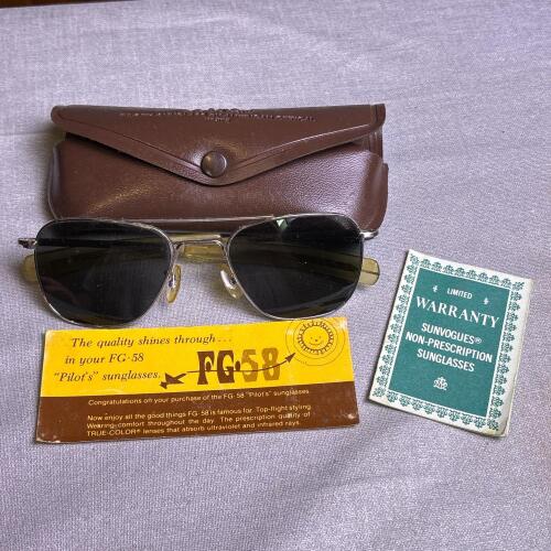 Vintage American Optical FG-58 Pilot Sunglasses with Case