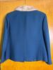 Women's Small Dark Blue Wool Jacket with Fur Collar - 8