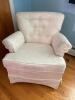 Cream Floral Upholstered Armchair - 2