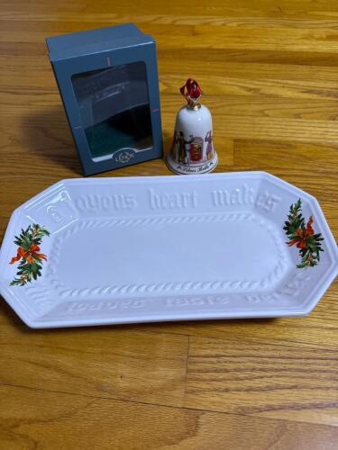 Lenox Silver Bells Ornament & Pfaltzgraff Holiday Platter