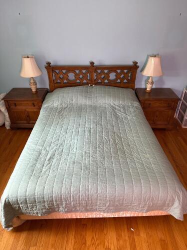 Harvard Metal Bed Frame with Ornate Wood Headboard