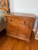 Set of 2 Oak Nightstand with Brass Pulls - 2