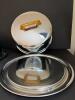 Pair Everedy Chrome Cake Carriers with Wood Handles - 3