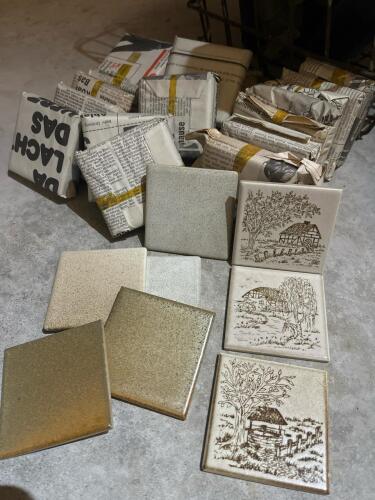 Assorted Vintage Tiny Ceramic Tiles