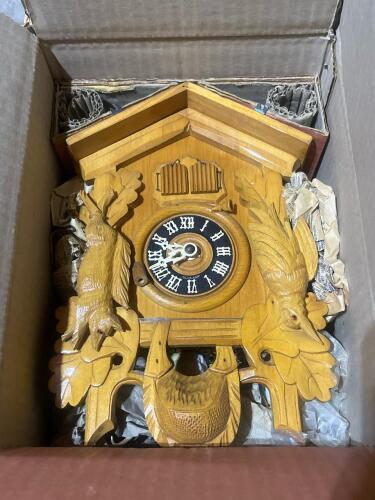 Vintage German Wooden Cuckoo Clock in Box