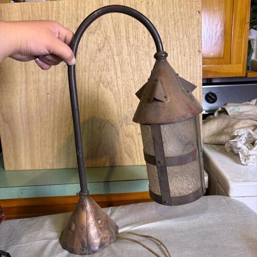 Rustic Metal and Glass Outdoor Lantern Light