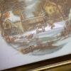 Currier & Ives Hexagonal Glass Ceiling Light with Winter Scenes - 7