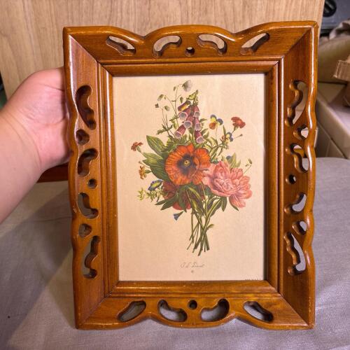 Framed J.L. Pr&eacute;vost Floral Botanical Print, 9"x11"