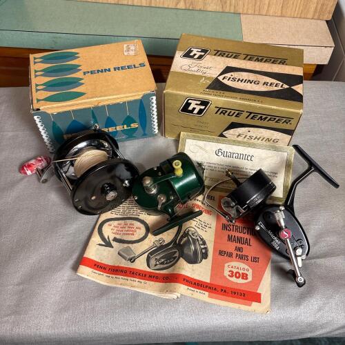 Vintage Fishing Reels Lot: Penn Delmar, Shakespeare Spin Wonder
