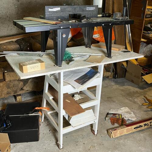 Sears Craftsman Router Table With Wooden Workbench Included