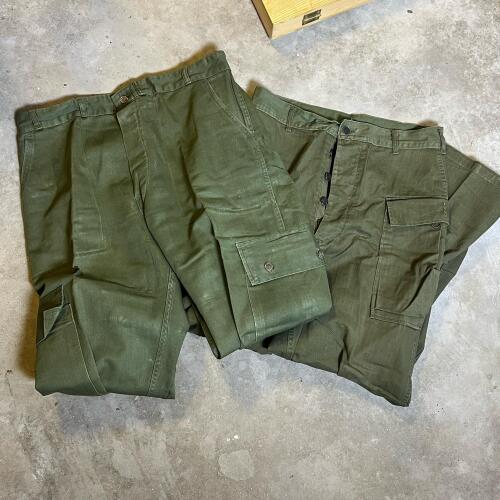 Two Vintage Olive Military Cargo Pants