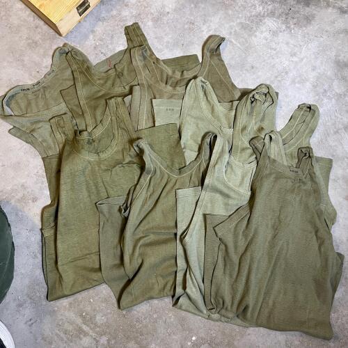 Vintage Olive Military Tank Tops Lot