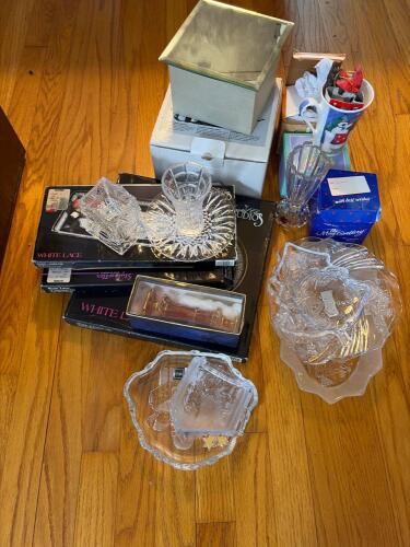 Mixed Lot -Assorted Glassware, Crystal Dishes, and Cookware