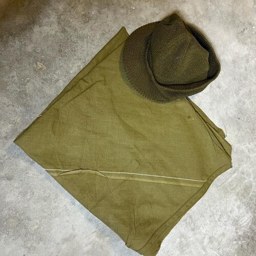 Olive Military Cloth and Military Knit Watch Cap