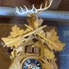 Carved Wooden Forest-Style Cuckoo Clock with Weights - 2