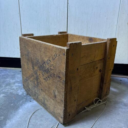 Vintage Emerson Apparatus Co. Wooden Crate
