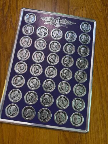 US Presidents Portrait Embossed Poster