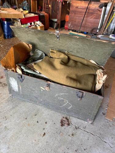 WWII Military Trunk with Uniforms and Accessories