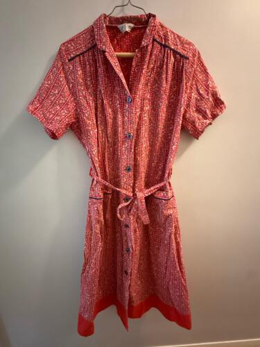 Vintage Bill Blass Red Floral Button-Front Dress