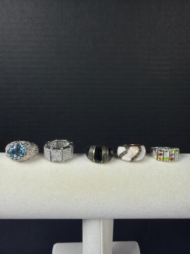 Five Sterling Silver Rings