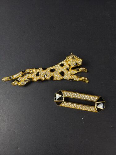 Trifari Leopard Brooch, S.A.L. Geometric Brooch