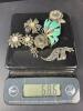Seven Sterling Silver Marcasite Brooches - 11