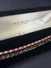 Pair Gold Over Sterling Silver Gemstone Tennis Bracelets - 2
