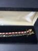 Pair Gold Over Sterling Silver Gemstone Tennis Bracelets - 3