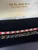 Pair Gold Over Sterling Silver Gemstone Tennis Bracelets - 4