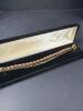 Pair Gold Over Sterling Silver Gemstone Tennis Bracelets - 12