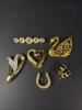 Five Swarovski Gold Tone Crystal Brooches