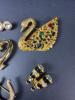 Five Swarovski Gold Tone Crystal Brooches - 3