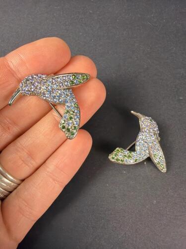 Pair Monet Hummingbird Brooches
