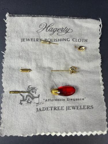Five Vintage Gold Tone Lapel Pins