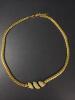 Christian Dior Gold Tone Necklace Crystal Accents