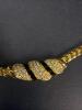 Christian Dior Gold Tone Necklace Crystal Accents - 4