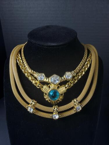 Three Gold-Tone Costume Jewelry Necklaces