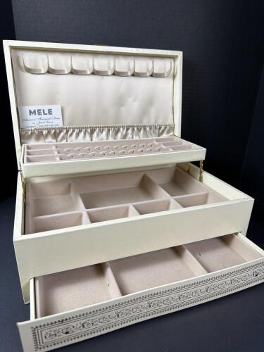 Mele Ivory Jewelry Box with Tray and Drawer