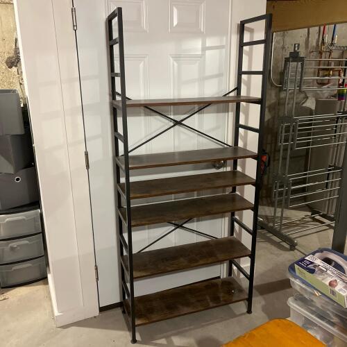 Industrial Metal and Wood Bookshelf
