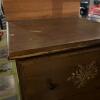 Tall Wood Chest of Drawers with Wheat Motif - 2