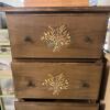Tall Wood Chest of Drawers with Wheat Motif - 4