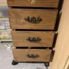 Tall Wood Chest of Drawers with Wheat Motif - 5
