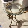 Wrought Iron and Glass Round Side Table - 2